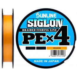 Шнур Sunline Siglon PE X4 Orange 150m #0.2/0.076mm 3lb/1.6kg