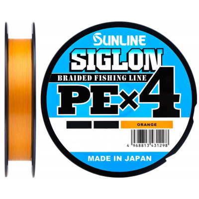 Шнур Sunline Siglon PE X4 Orange 150m #0.2/0.076mm 3lb/1.6kg