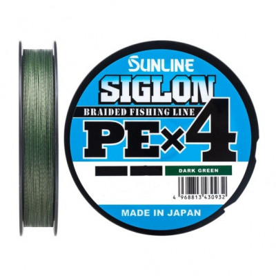 Шнур Sunline Siglon PE х4 150m темн-зеленый #0.4/0.108mm 6lb/2.9kg