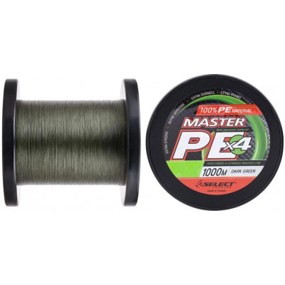 Шнур Select Master PE Dark Green X4 1000m 0.18mm 21kg