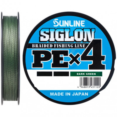 Шнур Sunline Siglon PE х4 300m темн-зеленый #1.5/0.209mm 25lb/11.0kg