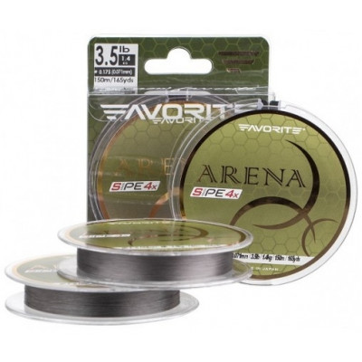 Шнур Favorite Arena PE Silver Gray 4x 100m #0.3/0.09mm 3kg