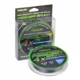 Шнур Fishing ROI Feeder Braid 4PE 230м 0,12мм  4.7кг цвет-Dark Grey