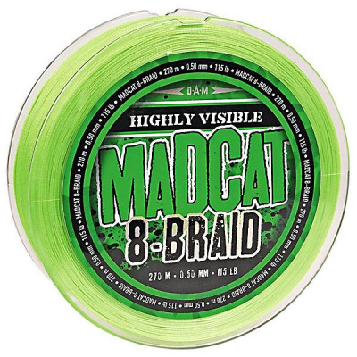 Шнур DAM MADCAT 8-BRAID 270м 0,35мм 29.5кг/65Lb (green)