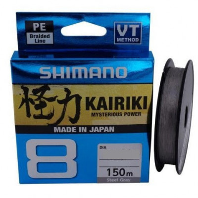 Шнур Shimano Kairiki 8 PE (Steel Gray) 150m 0.06mm 5.3kg