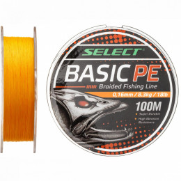 Шнур Select Basic PE Orange 100m 0.16mm 18LB/8.3kg