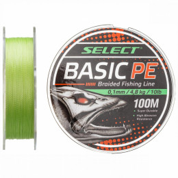 Шнур Select Basic PE Light Green 100m 0.10mm 10LB/4.8kg