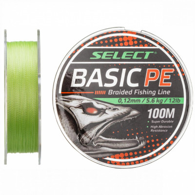 Шнур Select Basic PE Light Green 100m 0.12mm 12LB/5.6kg