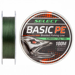 Шнур Select Basic PE Dark Green 100m 0.06mm 6lb/3kg