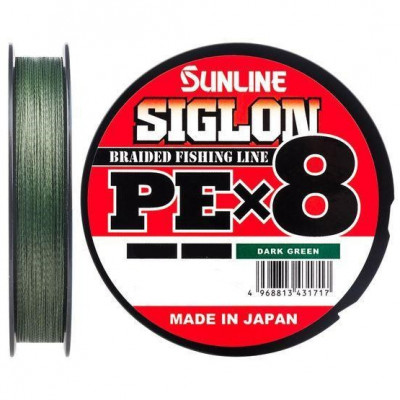 Шнур Sunline Siglon PE х8 300m темн-зеленый #8.0/0.483mm 100lb/50.0kg