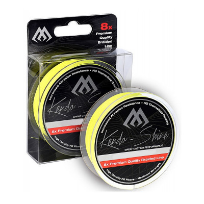 Шнур Mikado Kendo Shine Braid 10m 0.23mm 21.75kg fluo yellow (ZKS00Y-10-023)