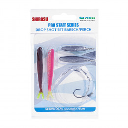 Оснастка Balzer Drop Shot Perch SET fluorocarbon 1.5m/0.27mm, крючок №4, 10+15гр, 2 силиконовые прим