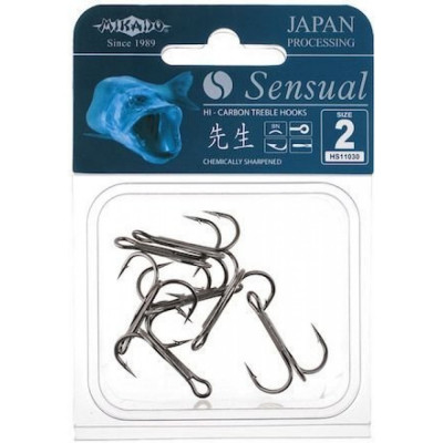 Крючок Mikado Sensual Treble Hook №1/0 black nickel 5шт (HS11030-1/0B)