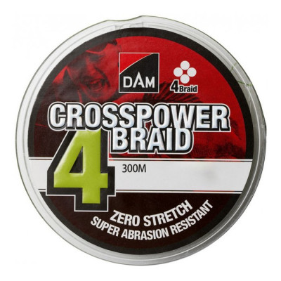 Шнур DAM Crosspower 4-Braid 300m 0.10mm 4.5kg green (65841)