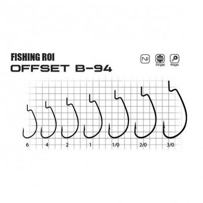 Крючок Fishing ROI Offset №2 B94BC 10шт (330-B94-2)