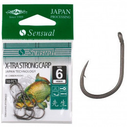 Крючок Mikado Sensual X-Tra Strong Carp №10 10шт black matt (HS805-10DB)