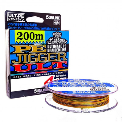 Шнур Sunline PE-Jigger ULT 200m мультиколор #1.7/0.225mm 30lb/13.0kg