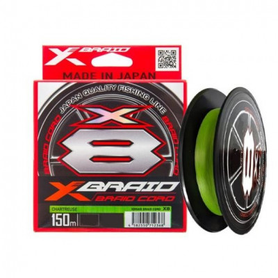 Шнур YGK X-Braid Braid Cord X8 150m #1.2/0.185mm 25lb/11.2kg салатовый