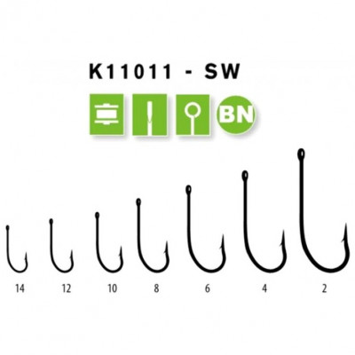 Крючок Lineaeffe Kaptura K11011-SW № 2 BN 10шт (7952402)