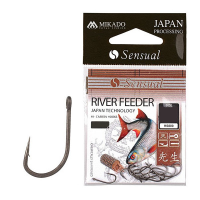 Крючок Mikado Sensual River Feeder №8 10шт. black nickel (HS800-8DB)