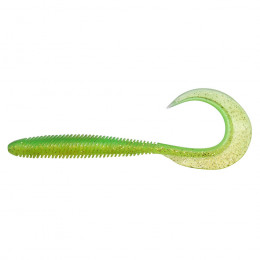 Твистер Megabass Kemuri Curly 8.9cm 7шт Lime Chart/Gold Flake (35460)