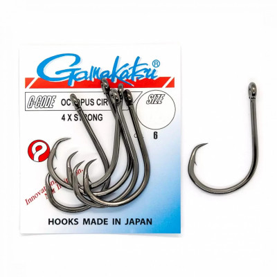 Гачки Gamakatsu Octopus Circle 4X Strong Hooks № 8/0 6шт (146913 0080)