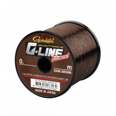 Волосінь Gamakatsu G-Line Element Dark Brown 2270m 0.24mm, 4.10kg коричневий