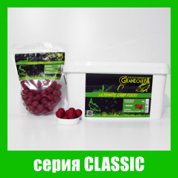 Бойли прикормочні розчинні Grandcarp Classic Strawberry (Полуниця) 24mm 1kg (BFS080)