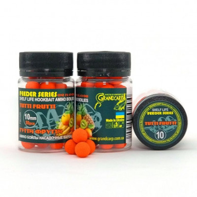 Бойли насадочні варені Grandcarp Feeder Series Tutti Frutti (Тутті Фрутті) 10mm 50шт (FBC026)