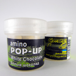 Бойли плаваючі Grandcarp Amino Pop-Up White Chocolate (Білий шоколад) 10mm 15шт (PUP055)