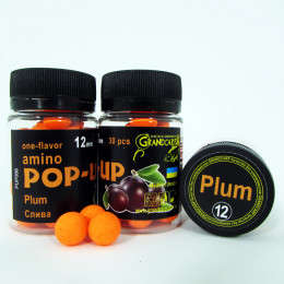 Бойли плаваючі Grandcarp Amino Pop-Up Plum (Слива) 12mm 30шт (PUP088)