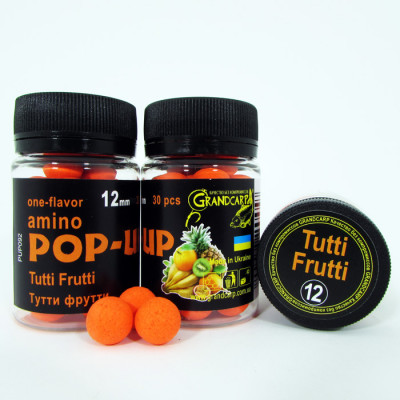 Бойлы Grandcarp Amino POP-UP one-flavor Tutti Frutti (Тутти Фрутти) 12mm 30шт (PUP092)