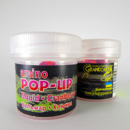 Бойлы Grandcarp Amino POP-UP three-flavor Squid,Cranberry (Кальмар,Клюква) 10mm 15шт (PUP101)