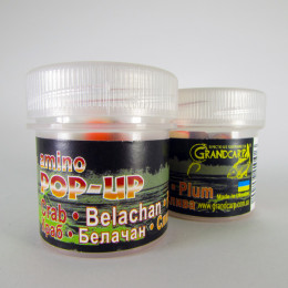 Бойли плаваючі Grandcarp Amino Pop-Up Crab, Belachan, Plum (Краб, Белачан, Слива) 10mm 15шт (PUP201)