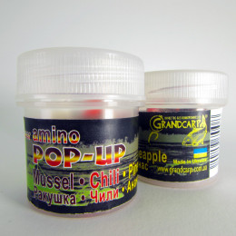 Бойлы Grandcarp Amino POP-UP three-flavor Mussel,Chili,Pineapple (Ракушка,Чили,Ананас) 10mm 15шт (PUP207)