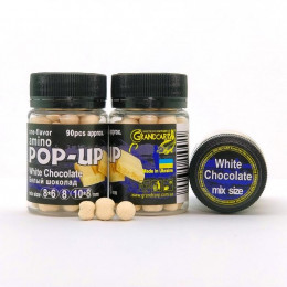 Бойлы Grandcarp Amino POP-UP one-flavor White Chocolate (Белый Шоколад) mix size 90шт (PUP311)