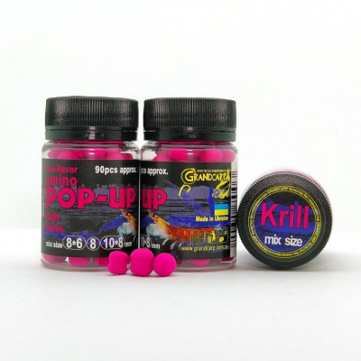 Бойлы Grandcarp Amino POP-UP one-flavor Krill (Криль) mix size 90шт (PUP317)