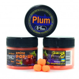 Бойлы Grandcarp Amino POP-UP one-flavor Plum (Слива) 8*6mm 50шт (PUP356)