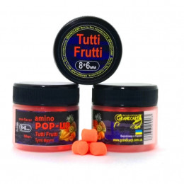 Бойли плаваючі Grandcarp Amino Pop-Up Tutti Frutti (Тутті Фрутті) 8x6mm 50шт (PUP362)