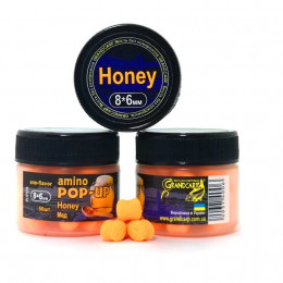 Бойли плаваючі Grandcarp Amino Pop-Up Honey (Мед) 8x6mm 50шт (PUP374)