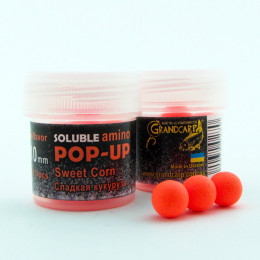 Бойлы Grandcarp Soluble amino POP-UP one-flavor Sweet Corn (Сладкая Кукуруза) 10mm 15шт (PUS027)