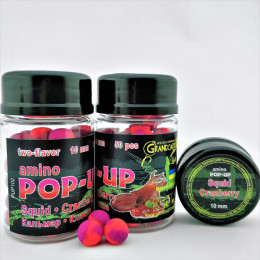 Grandcarp Amino Pop-Up two-flavor Squid,Cranberry (Кальмар,Клюква) 10mm 50шт