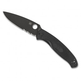 Нож Spyderco Resilience Black Blade полусерейтор