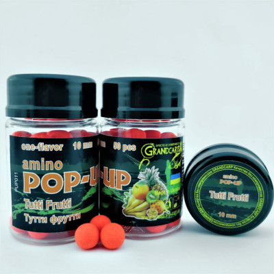 Бойли плаваючі Grandcarp Amino Pop-Up Tutti Frutti (Тутті Фрутті) 10mm 50шт (PUP011)