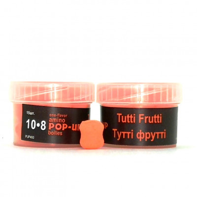 Бойли плаваючі Grandcarp Amino Pop-Up Tutti Frutti (Тутті Фрутті) 10x8mm 15шт (PUP493)