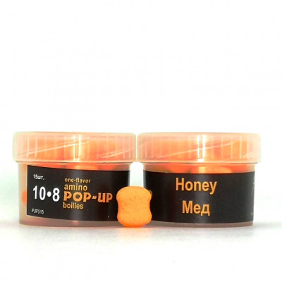 Бойли плаваючі Grandcarp Amino Pop-Up Honey (Мед) 10x8mm 15шт (PUP518)