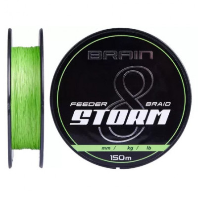 Шнур Brain Storm 8X (lime) 150m 0.16mm 25lb/11.1kg