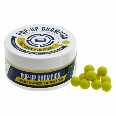 Бойлы Brain Champion Pop-Up Sweet Corn & Tiger Nut (кукуруза + тигровый орех) 12mm 34g