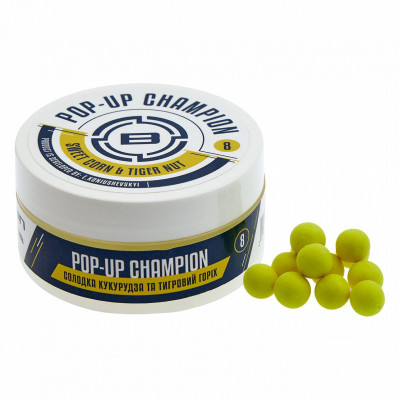 Бойлы Brain Champion Pop-Up Sweet Corn & Tiger Nut (кукуруза + тигровий орех) 8mm 34g