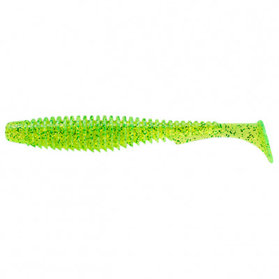 Виброхвост FishUP U-Shad 2.5 #026 Flo Chartreuse/Green 9шт